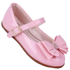 Sapatilha Infantil Feminina com Laço - Rosa Verniz