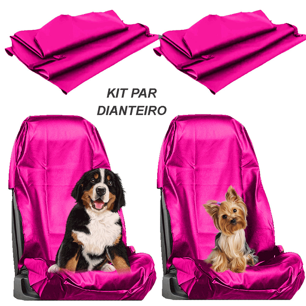 Kit do Par Conjunto Dianteiro de Capas ROSA Protetor Carro Banco banco dianteiros Frente Oficina Mecânico Pet Corino impermeável