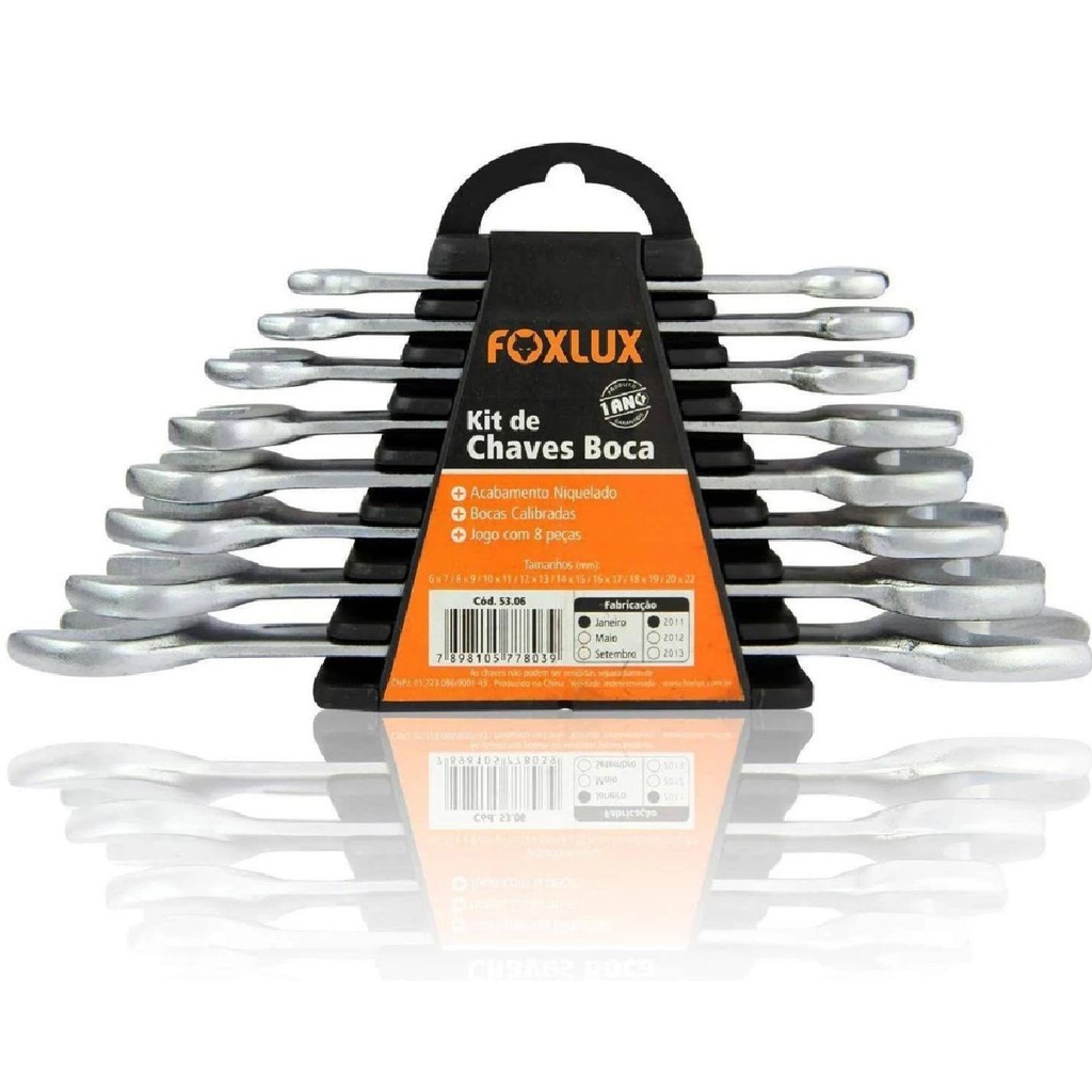Jogo de Chave Fixa Famastil 8 Peças 6 a 22mm | resistência, praticidade, ideal para oficinas