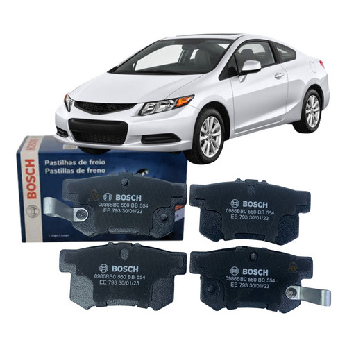 Jogo 4 Pastilha Traseira Bosch Civic 1995 A 2001 Civic 2006 A 2016 SX4 2006 A 2014 em Oferta na Shopee