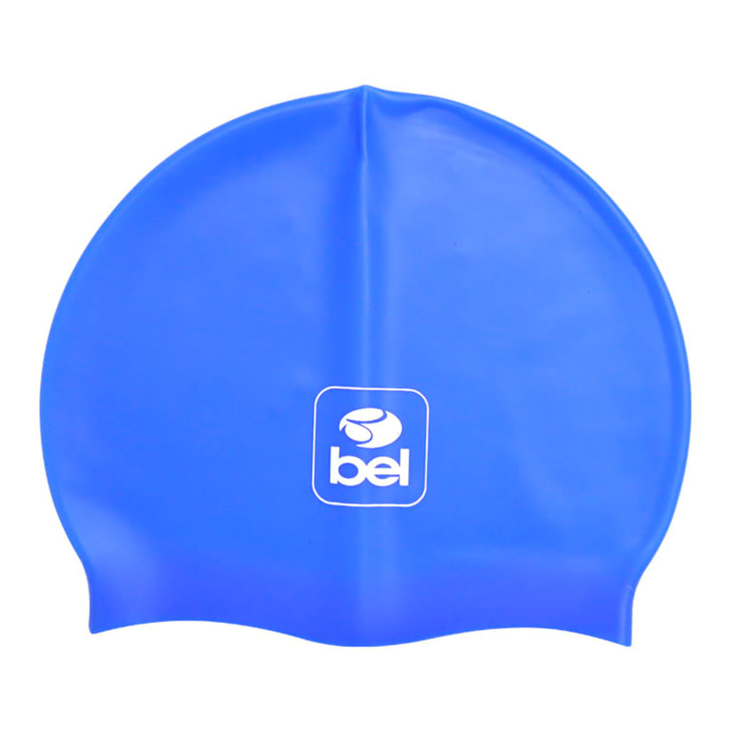 Touca de Natação Azul em Silicone Flexível Ótimo Ajuste Proteção Aos Cabelos