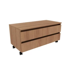 Balcão Gabinete Gaveteiro Multiuso 80 cm 2 Gavetas 4 Rodízios Para Banheiro Marrom Madeira