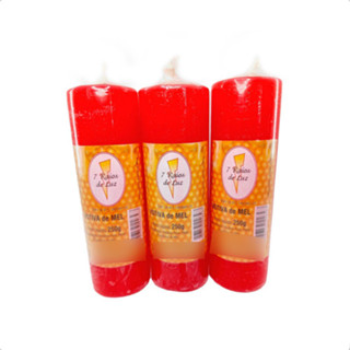 Kit Com 3 Velas Religiosas de Mel 7 Dias Votiva Aromática 260g Parafina Pura em Oferta na Shopee