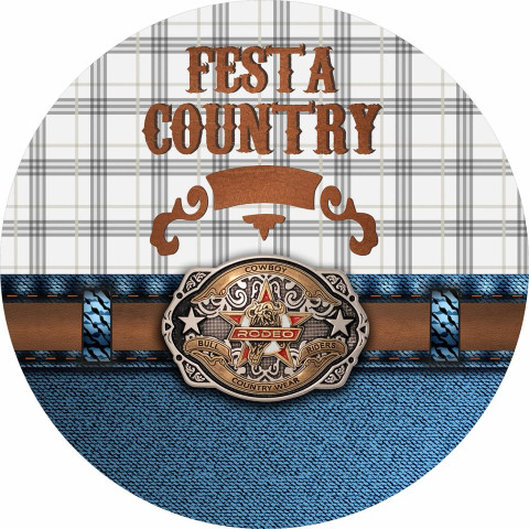 NOVO Painel Festa Infantil Redondo Festa Country, fundo xadrez cinto + Arco, Suporte incluso. Fazemos personalizado com qualquer tema. Confeccionado em Lona fosca, impressão de alta resolução. cenário , p/ Decoração