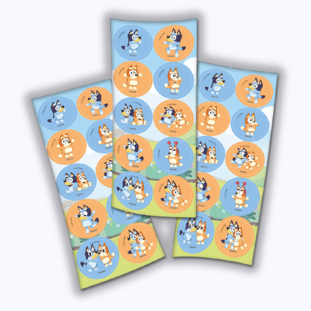 30~150 ADESIVO BLUEY REDONDO FESTCOLOR em Oferta na Shopee