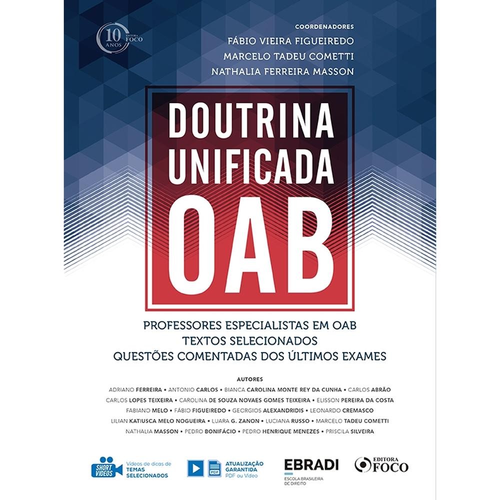 Doutrina unificada OAB - EBRADI - 2º semestre - 2018 - ESTBH LIVROS NOVOS