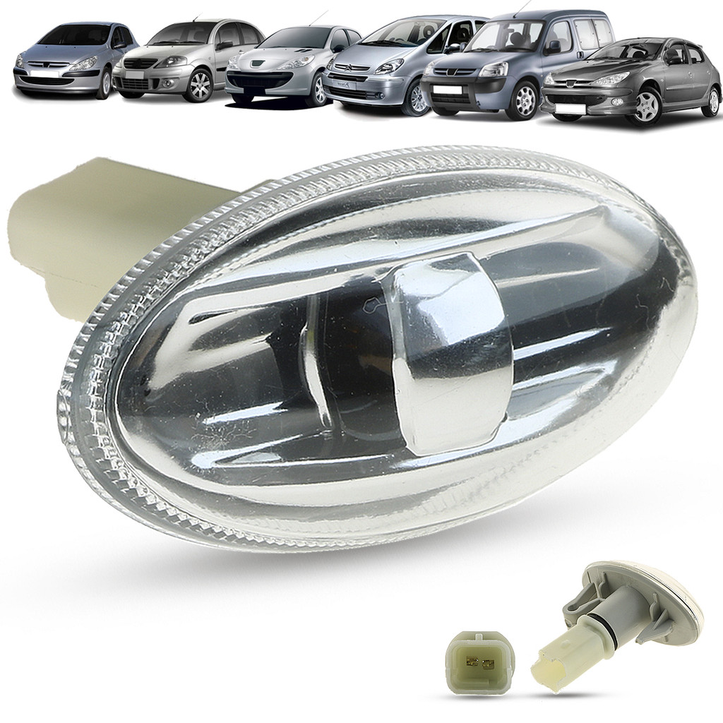 Lanterna Pisca Seta Lateral + Soquete Universal Peugeot 206 207 307 Partner Citroen C3 Xsara Picasso C5