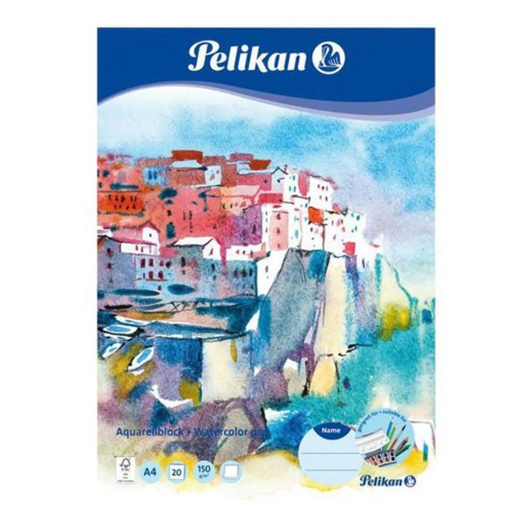 Bloco Para Aquarela Pelikan 150g/m A4 com 20  Folhas 236812