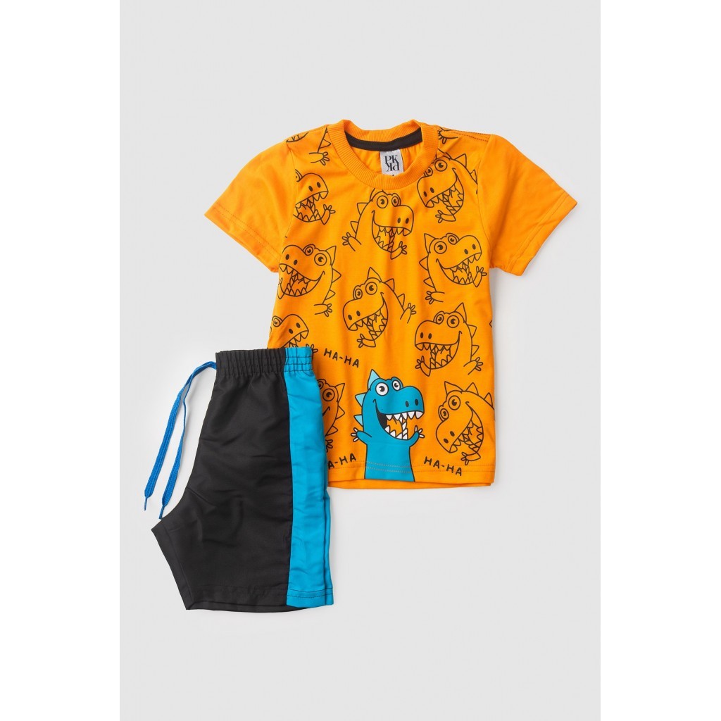 Conjunto Infantil Masculino Pequeno Dino em Oferta na Shopee