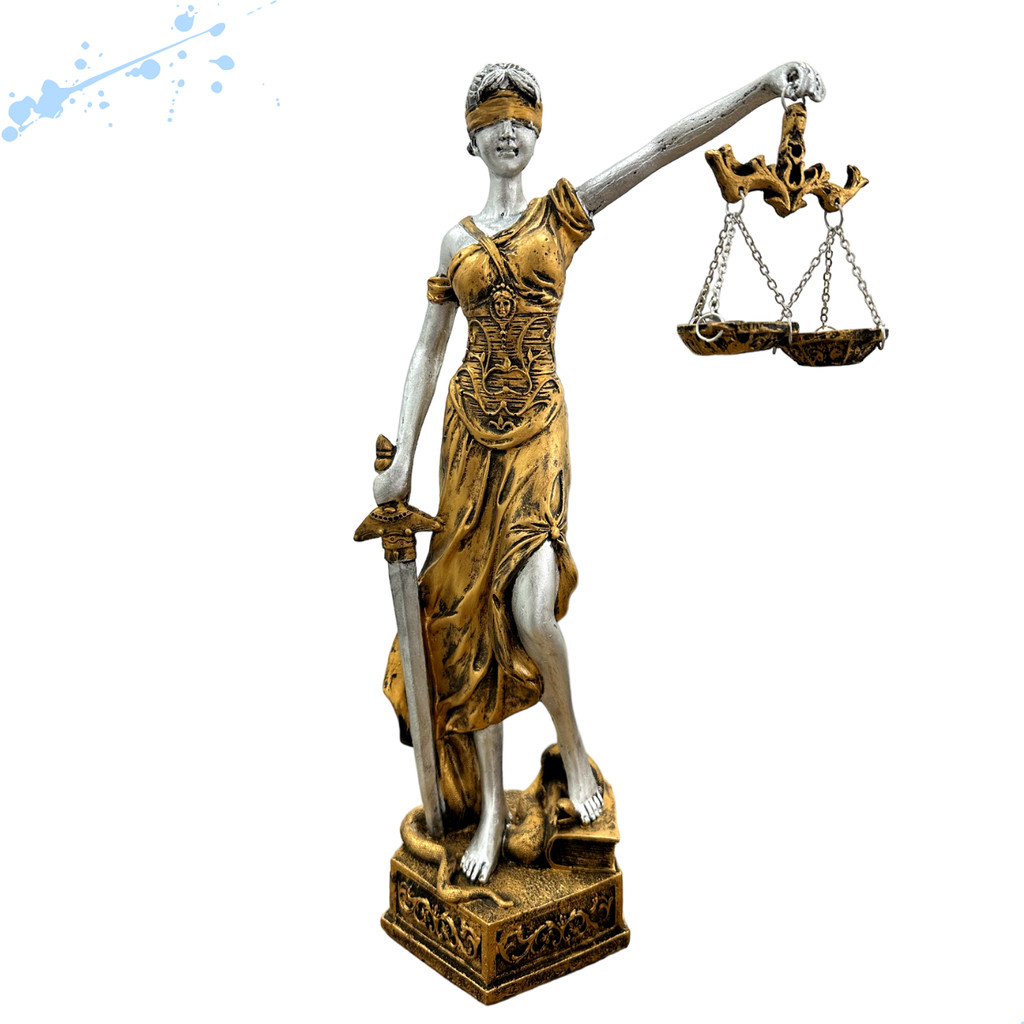Estatueta Estátua Themis Deusa da Justiça Decoração Escritório