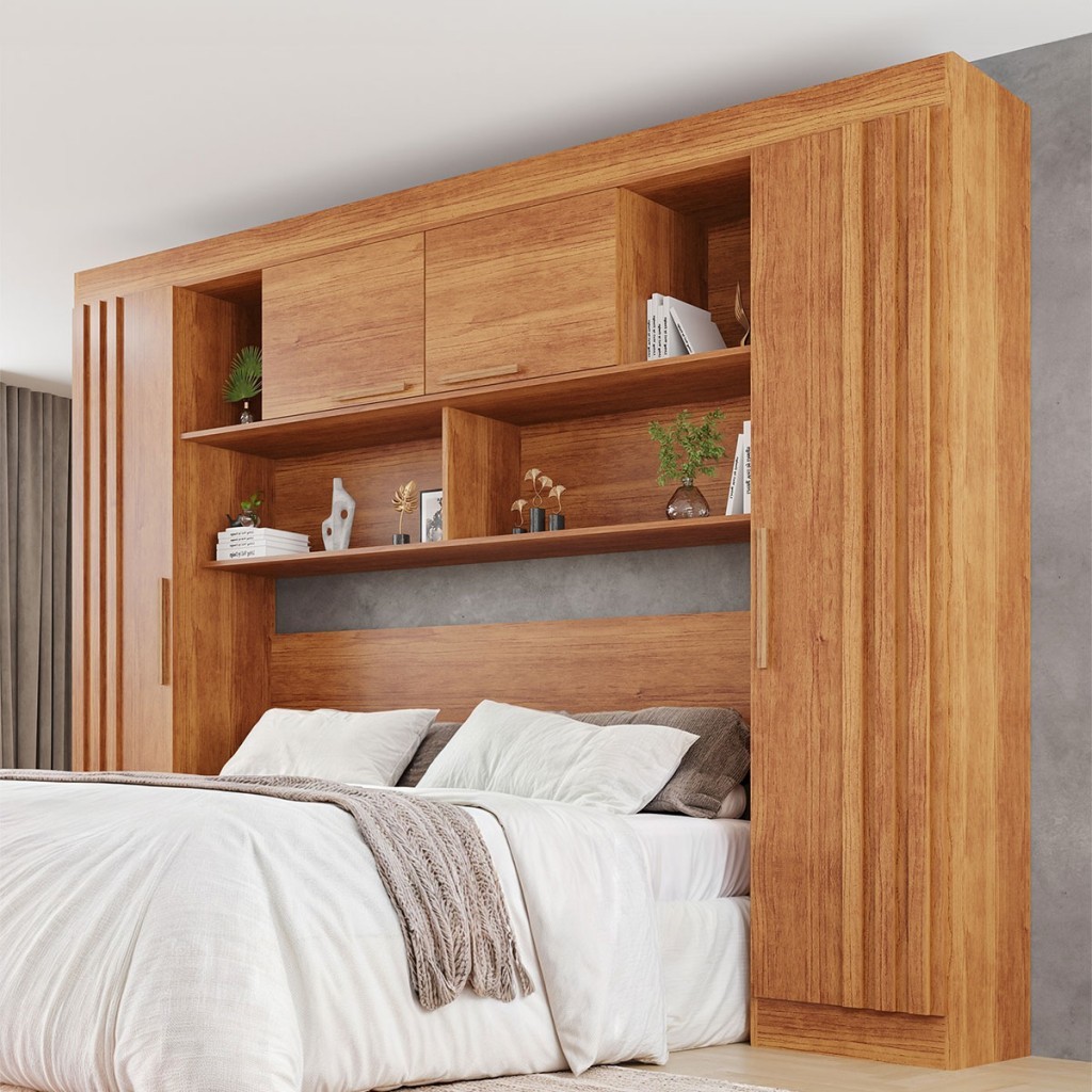 Guarda-Roupa Solteiro Modulado Zurique 4 Portas Ripado - Home & Living