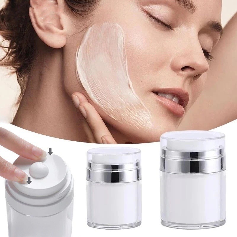 Kit 1/2/3 Peças Frasco Airless de Creme Gel Acrílico Pump Vazio 15ml/30ml/50ml Para Cosméticos e Desodorantes - WL