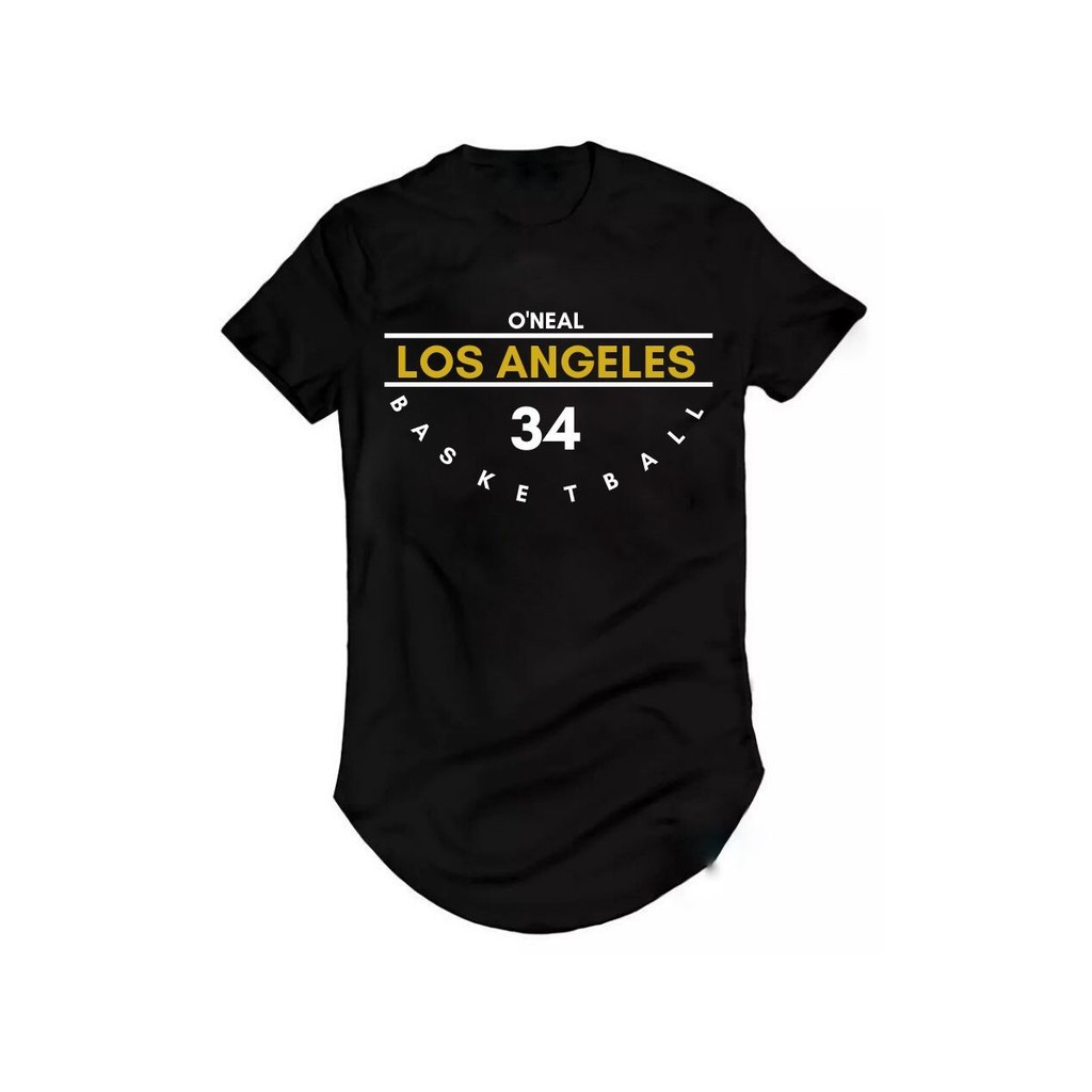 Camiseta Longline Shaquille Oneal Los Angeles  Basquete