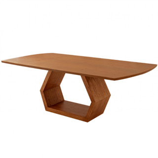 Mesa para Sala de Jantar Ane 220cm Madeira Tampo Barril Laminado Moderna Mobília em Oferta na Shopee