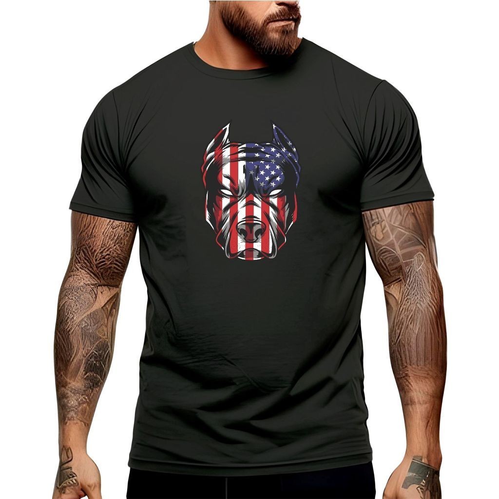 Camiseta Masculina Pit bull América USA Camisa USA Lazer Dia a dia Passeio Casual Premium