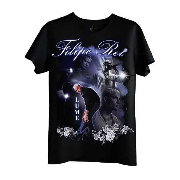 Camiseta Premium Filipe Ret Musica Rap Rapper Hip Hop Cantor Felipe Swag Hype Musica  Streetwear Lançamento 2023 Envio Imediato Dourado Store Lançamento 2024 Amora Black