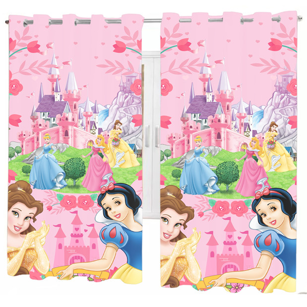 Cortina Personagens Infantil 2,40mx1,50m PRINCESA ROSA CT 17