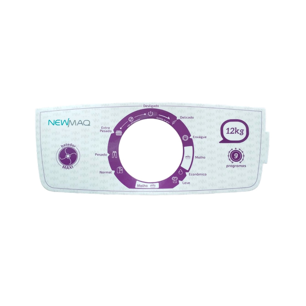 Adesivo Do Painel Do Tanquinho Newmaq12kg Roxo