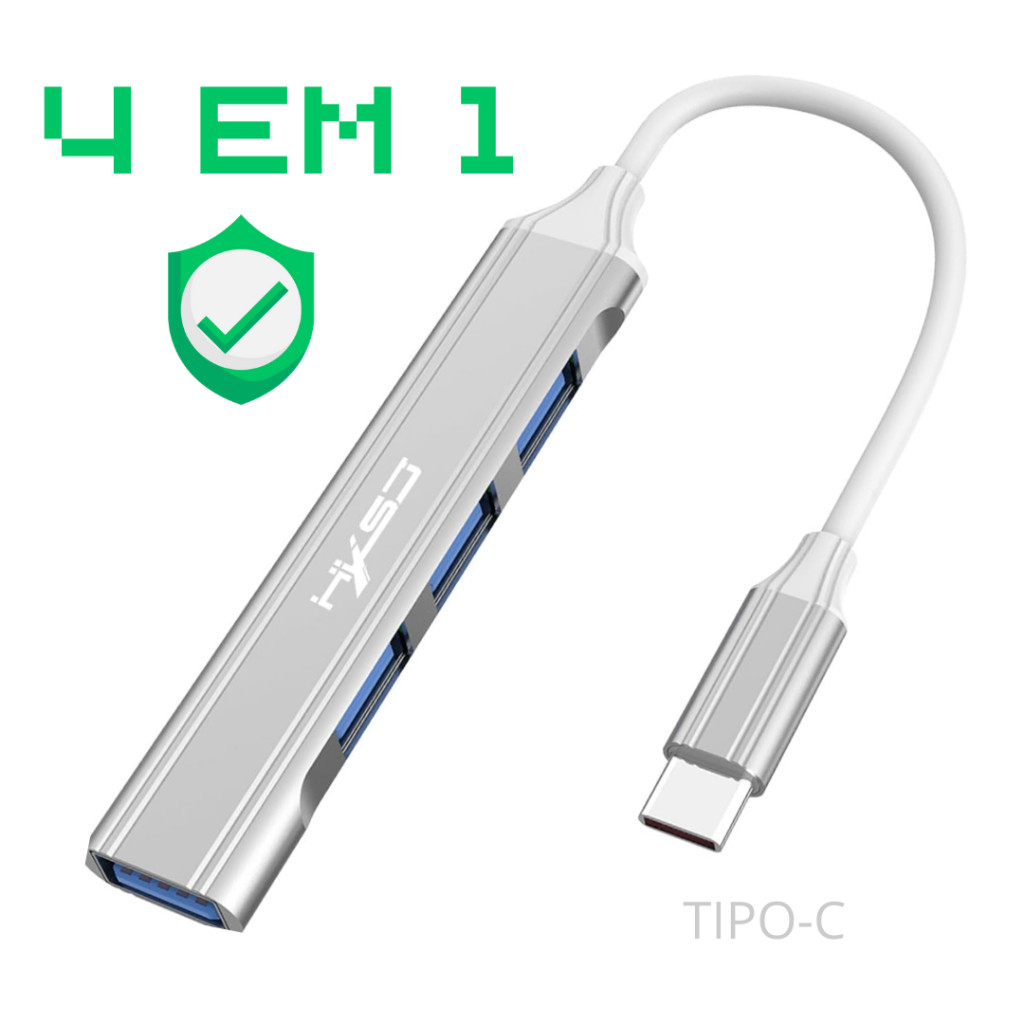 Hub Usb 3.0 4 Portas 5 Gbps Super Rapido Mouse Teclado Hd em Oferta na Shopee