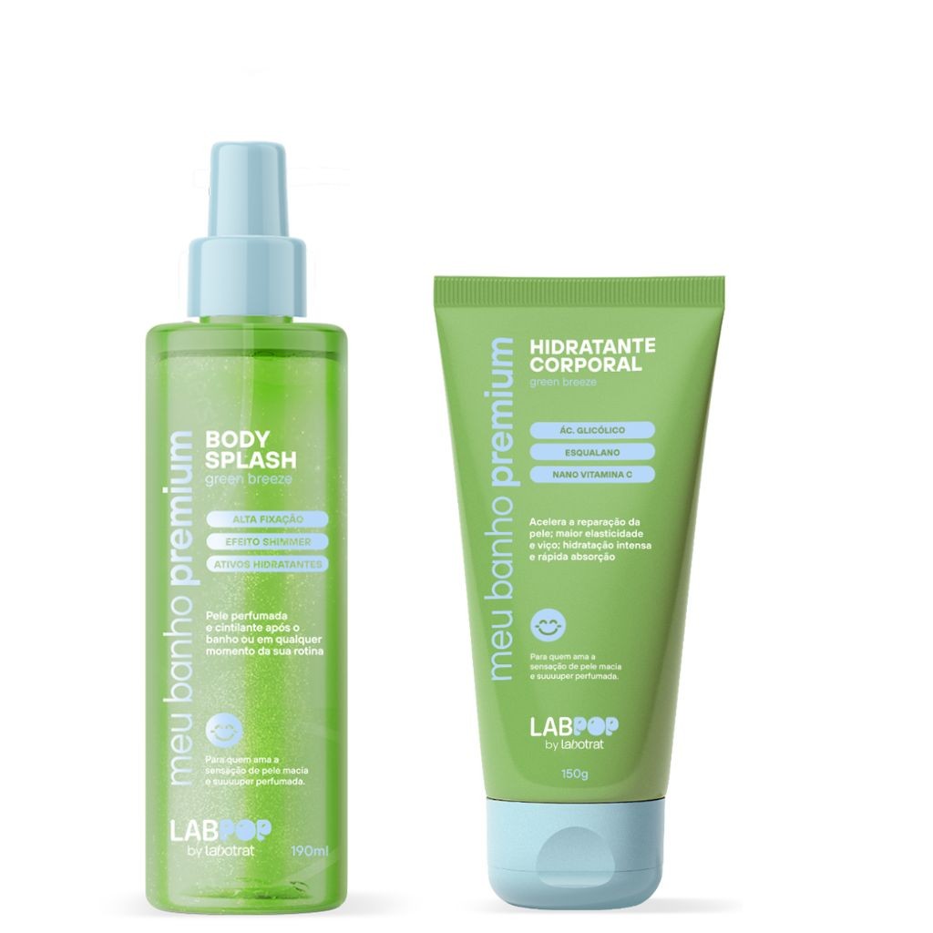 Kit Meu Banho Green Breeze - Body Splash 190ml e Hidratante Corporal 150g | Frescor e Hidratação Di