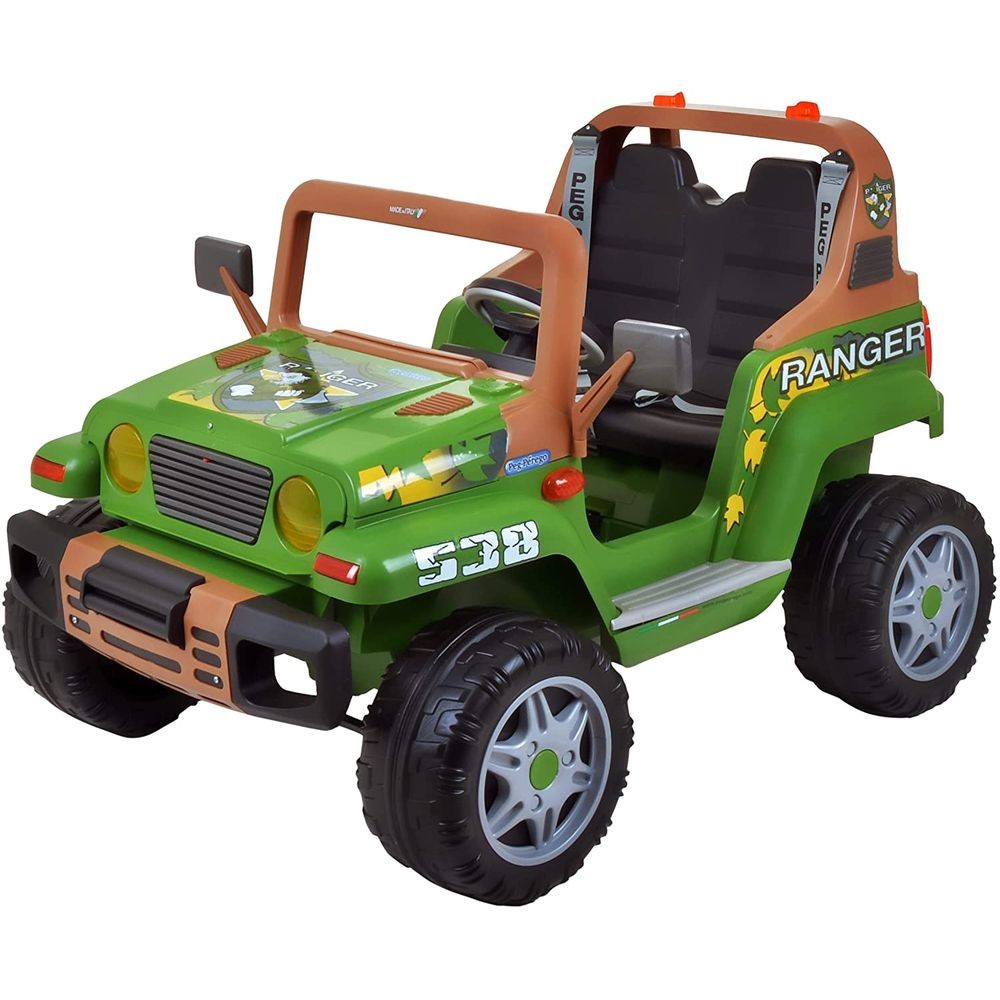 Jipe Eletrico Infantil Peg-pérego Ranger 538 Bateria 12v Verde em Oferta na Shopee
