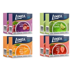 Kit 8 Gelatinas Linea Sabores Limão, Morango, Tangerina e Uva 10g