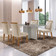 Conjunto Mesa para Sala de Jantar Olímpia 120cm MDF Tampo com Vidro Canto Copo e 4 Cadeiras Melissa