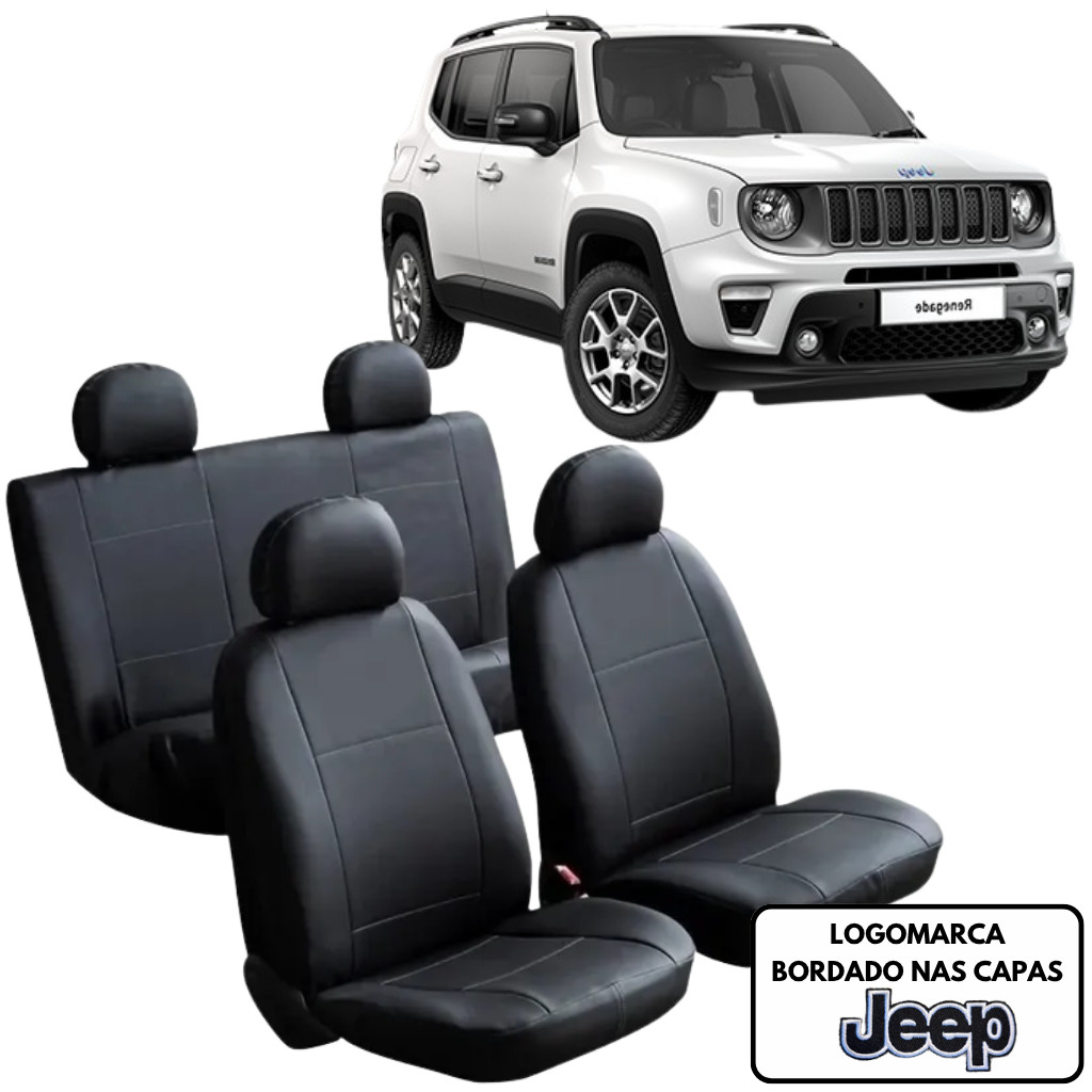 Capa De Bancos Automotivos Jeep Renegade De Couro Sintético Modelos Veículos Jeep