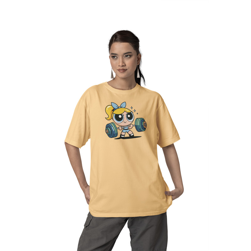 Camiseta Longa Oversized Superpoderosas Lindinha Feminina - Treine com Estilo