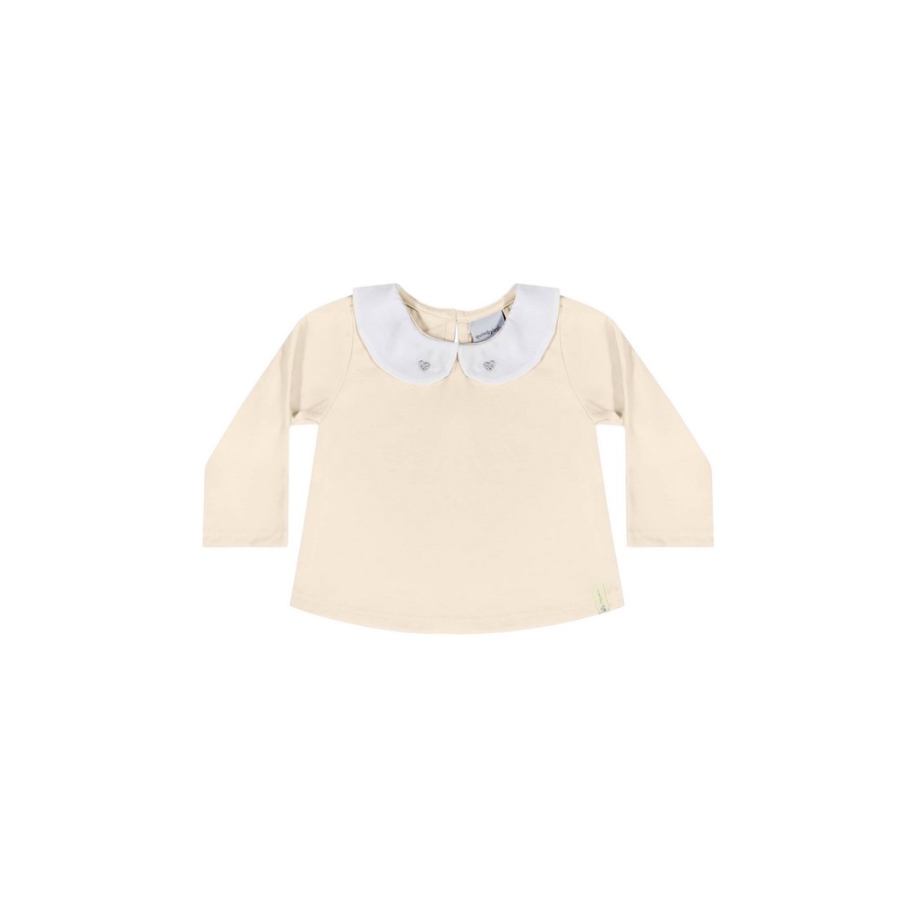Blusa Manga Longa em Meia Malha para Bebê Menina Quimby em Oferta na Shopee