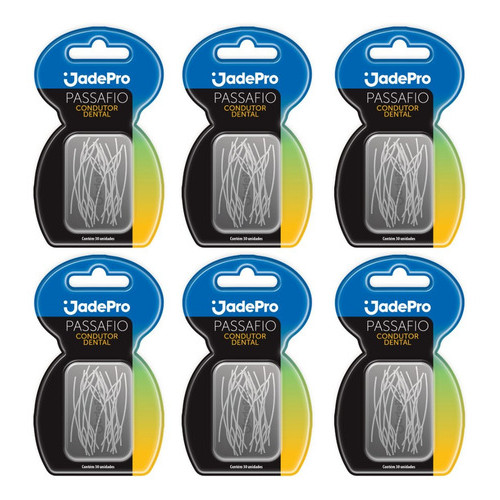 Kit 6 Caixas Passa Fio Com 30 Uni Cada Jadepro Total 180 Uni Sem Sabor