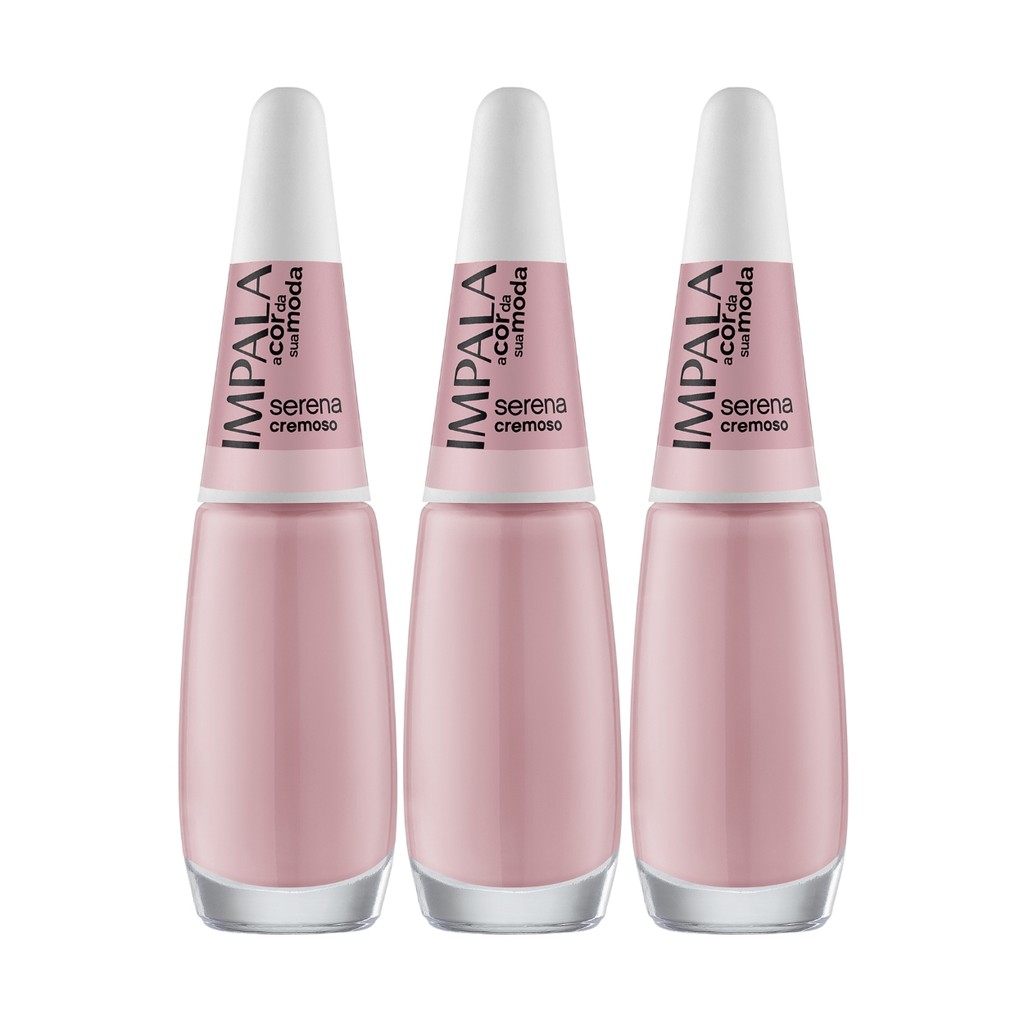 Kit 3 Esmalte Impala A Cor Da Sua Moda Unha Serena Cremoso em Oferta na Shopee