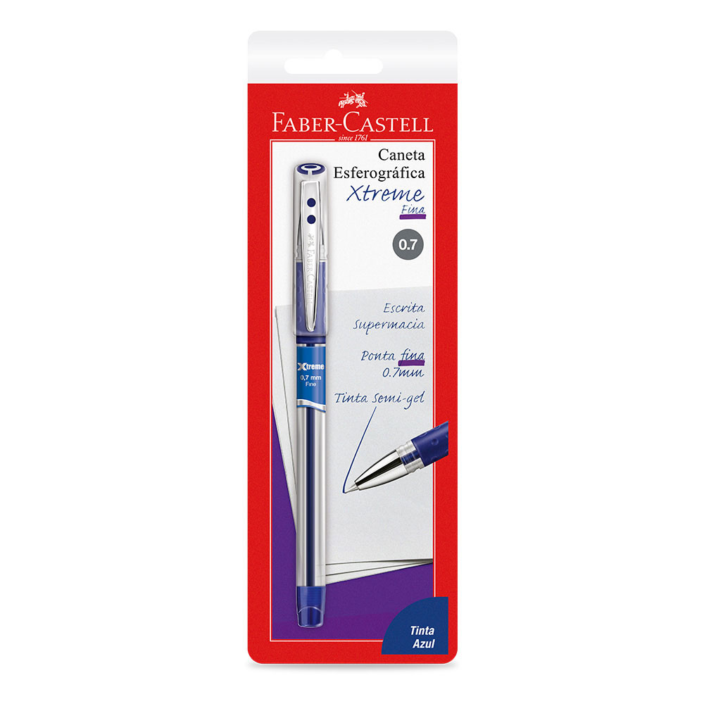 Caneta esferográfica 0.7 Xtreme Azul SM/XT07AZ.N com 1 unidade Faber-Castell em Oferta na Shopee