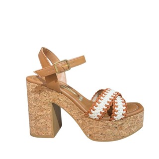 Sandália Vizzano 6541.102 Feminina Salto Bloco 11cm Cortiça