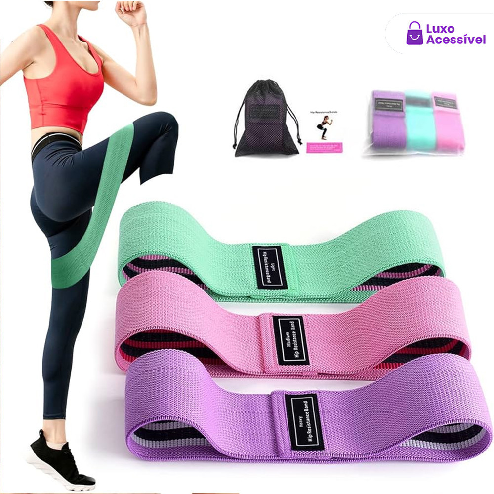 Kit 3 Faixas Elásticas Para Treino de Exercício Super Bands Academia Extensor Hip Bands  4.8  3mil Ratings