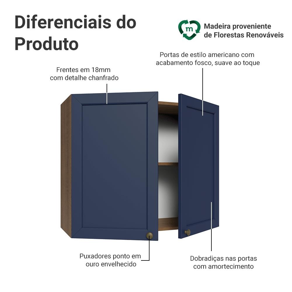 Armário Aéreo 80 cm 2 Portas Vik Madesa — imagem 2 de 2