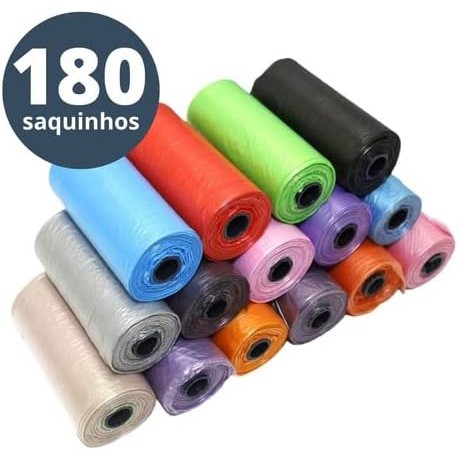 Kit 180 Cata Coco Saquinhos Biodegradável Pet Gato E Cachorro