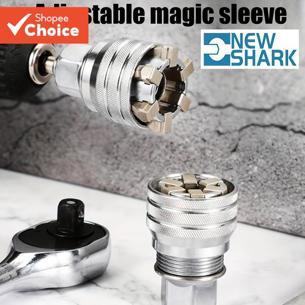 Um Conjunto Universal Multifuncional Chave Soquete Manga Conversor , Ferramenta De Reparo Ajustável De 10-19mm Para Porc
