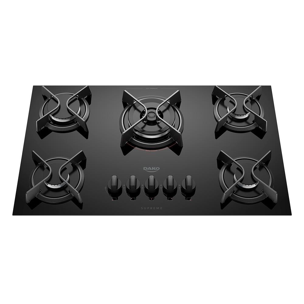 Cooktop Dako Supreme 5 Bocas Preto Vidro Temperado Tripla Chama Ferro Fundido Moderno em Oferta na Shopee
