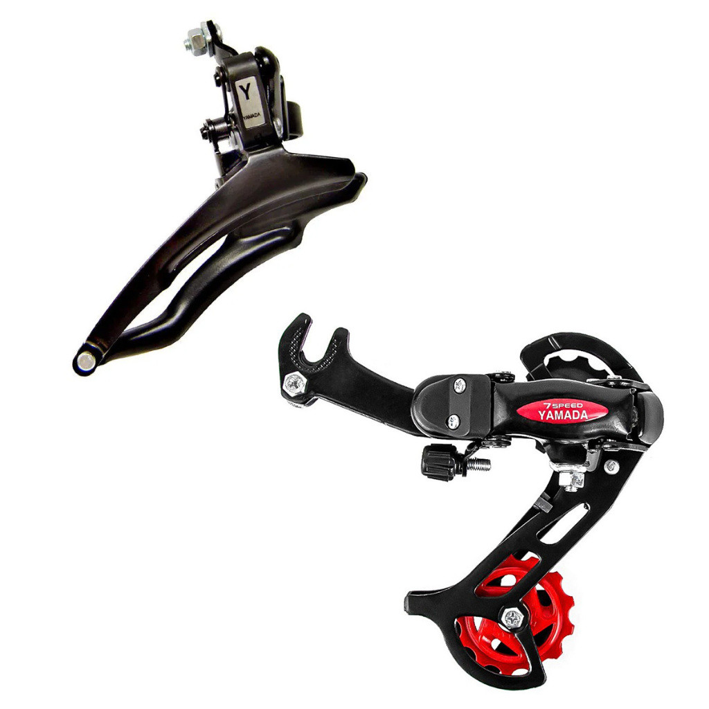 Cambio Traseiro + Dianteiro  Com Gancheira Bike 21v 7v em Oferta na Shopee