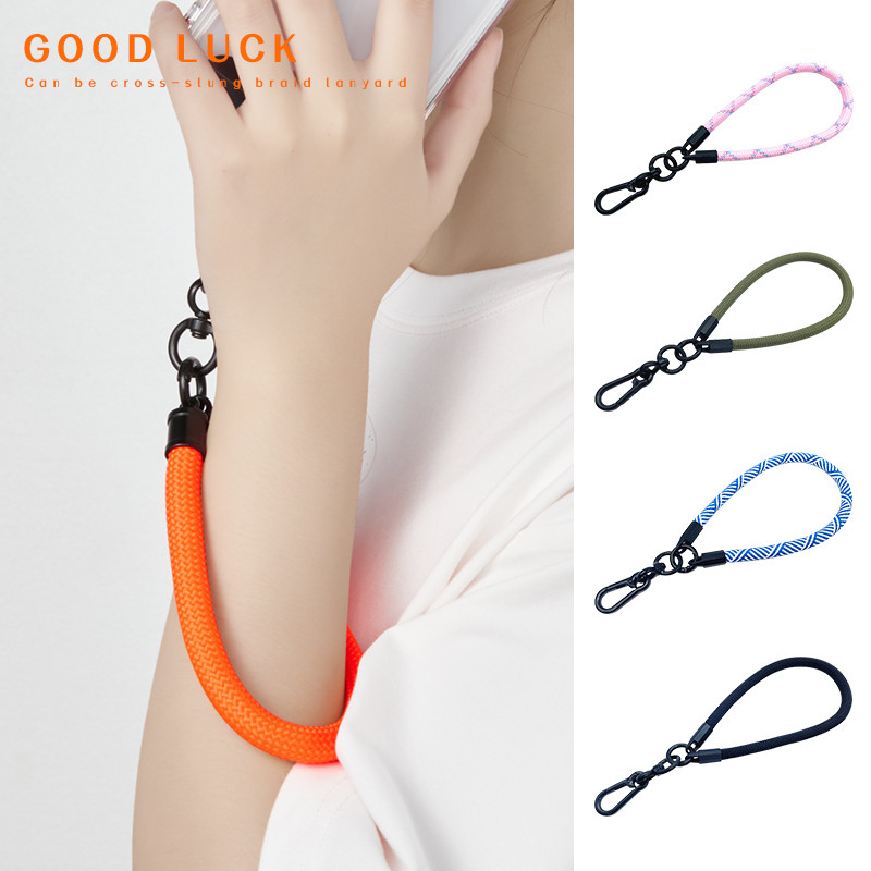 Cordão curto trançado para celular, anti-perda, anti-roubo