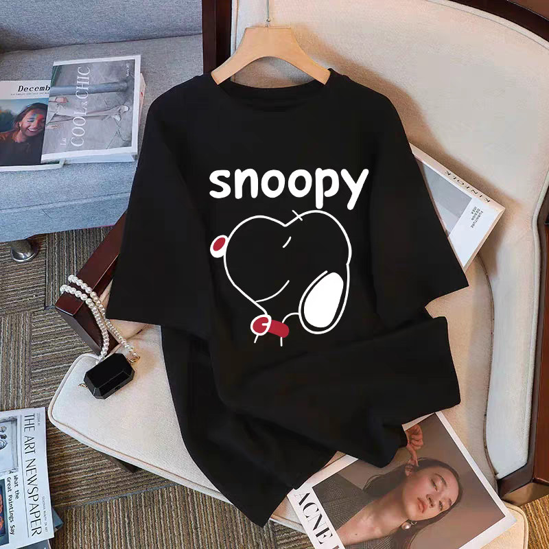 BR.Moonlight camiseta branca unissex oversized streetwear personagem snoopy anime blusa baby look