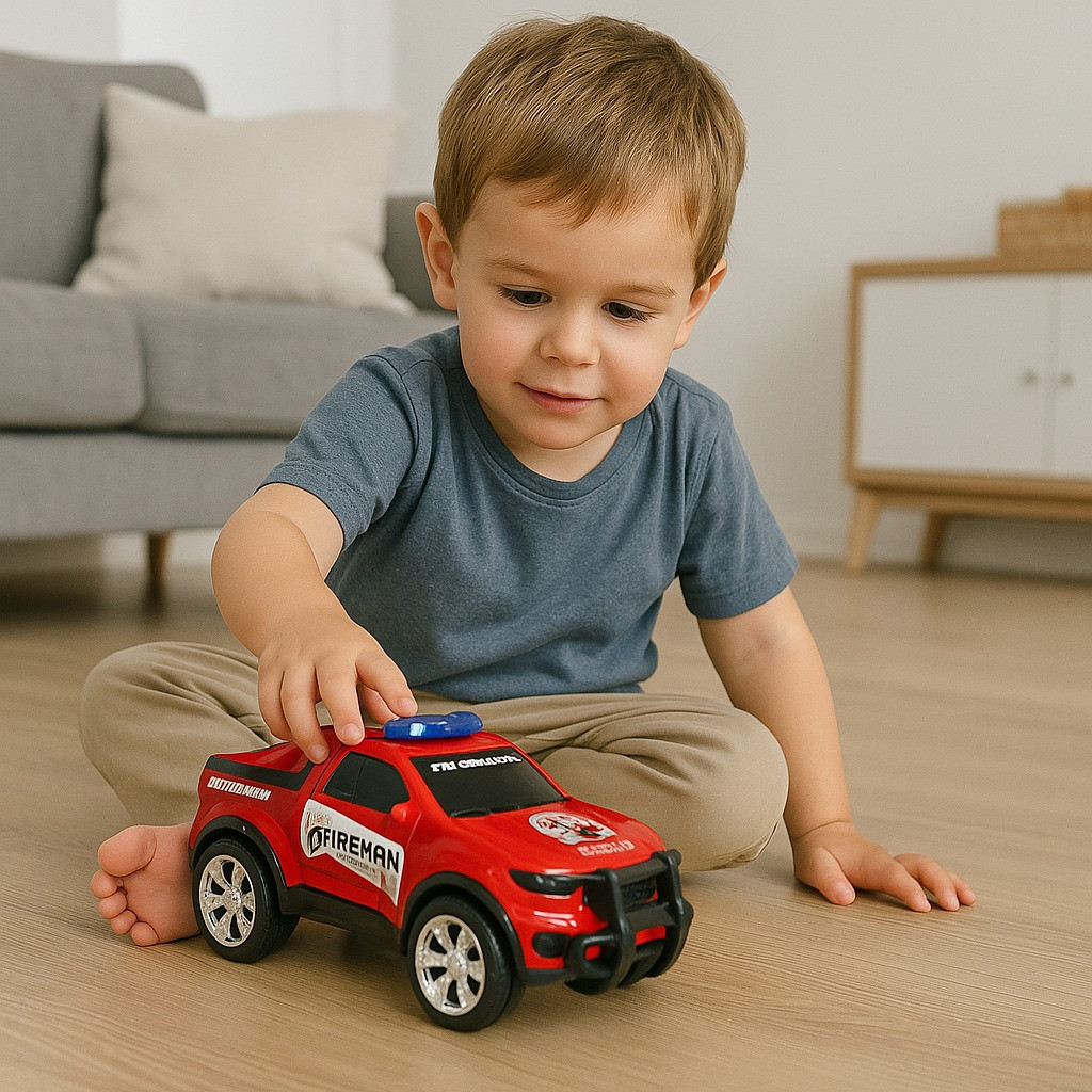 Caminhonete Polícia Brinquedo Infantil Criança Bombeiro Carrinho Caminhonete Presente Robô Motinha