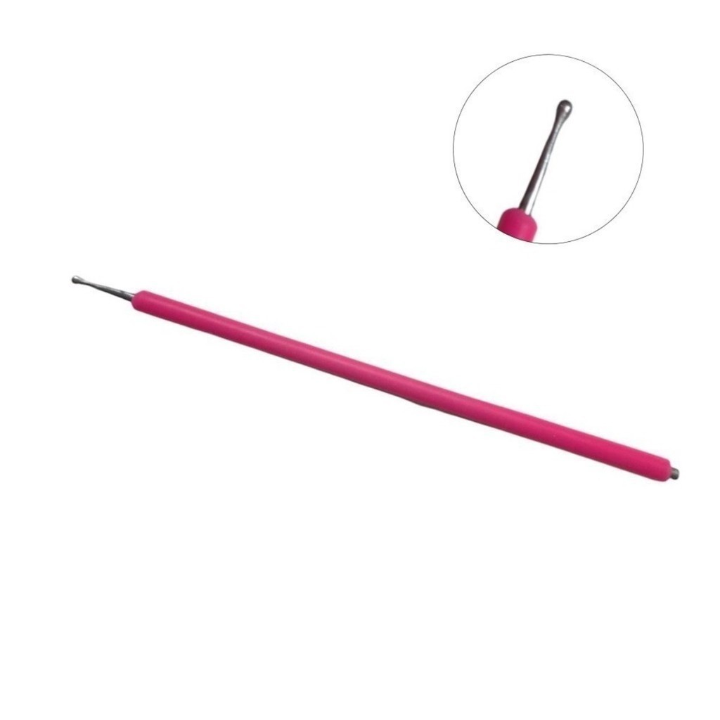Boleador Ísis Cutelaria com Silicone Rosa p/ Decoração de unhas Ref.006