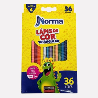 Lápis de COR Triangular Ponta Grossa Reforçada Norma 36 Cores C/APONTADOR - Waleu em Oferta na Shopee