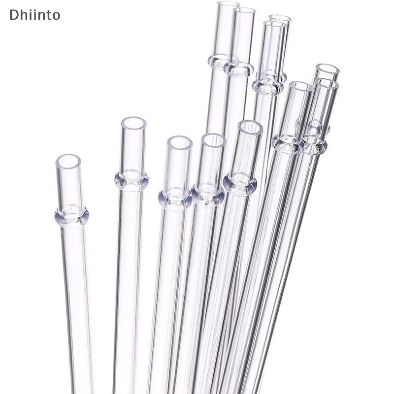 [Dhiint] 10 Peças De Canudo De Plástico Com Glitter Branco , Canudos Rígidos Reutilizáveis De 9 Polegadas De Comprimento