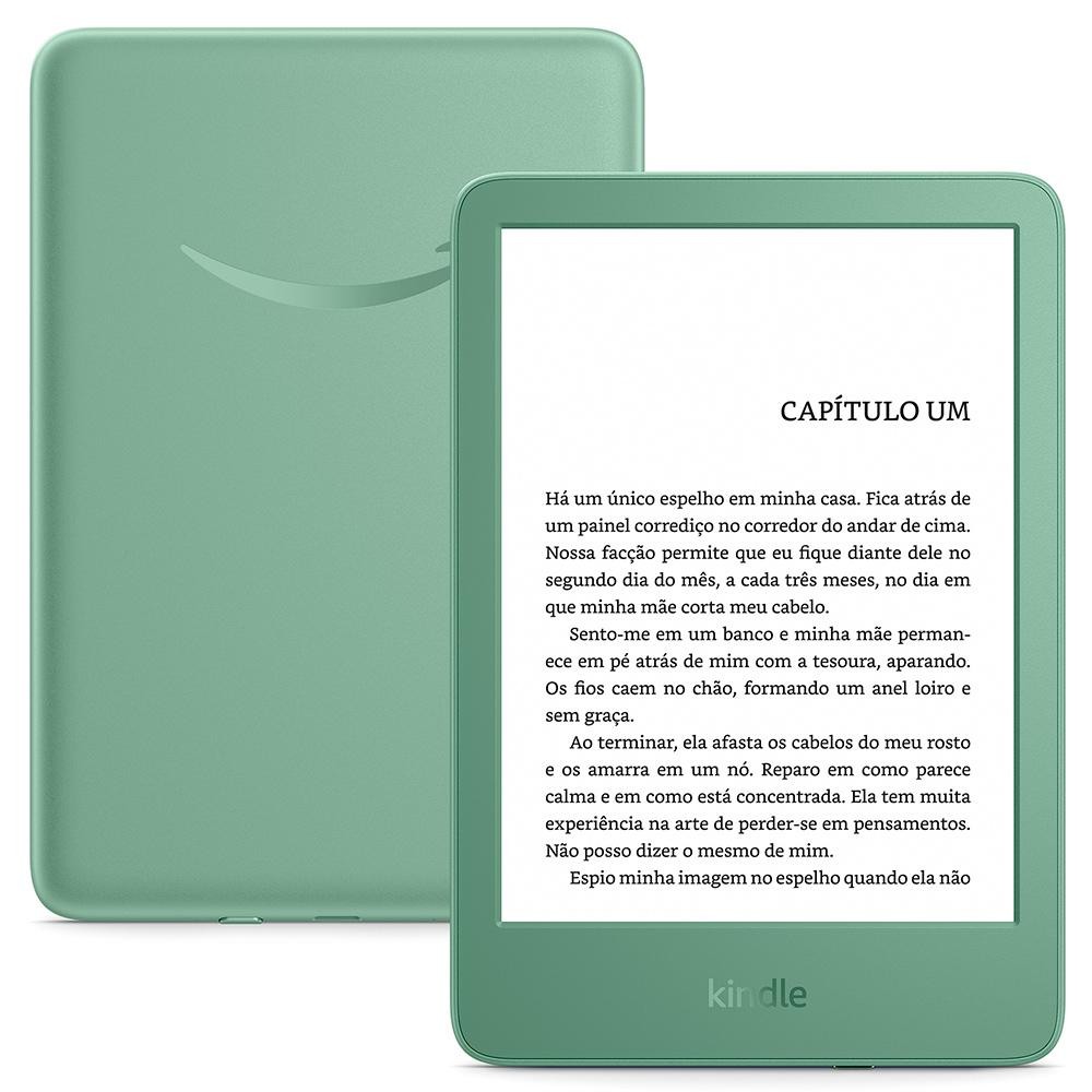 Kindle 16GB modelo2024, tela antirreflexo, troca de página rápida, luz ajustável e bateria longa duração, Cor Verde em Oferta na Shopee