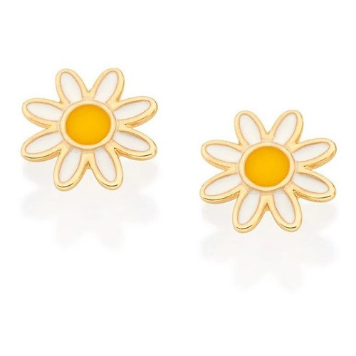 Brinco Infanti Rommanel Folheado A Ouro Margarida 526711 em Oferta na Shopee