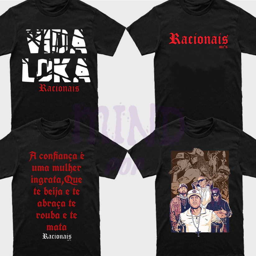 Camiseta Básica Racionais Vintage Camisa 100% Algodão Streetwear Temos Plus Size Lançamento - Envio Rápido