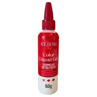 Corante Liquid Gel Vermelho Extra Forte 60g - Iceberg Chef em Oferta na Shopee